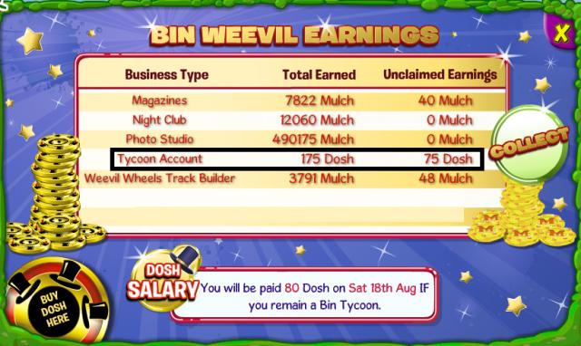 how to get more dosh coins on binweevils